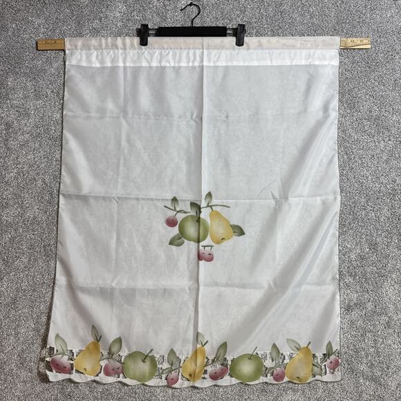 Fruit Print Curtain Panel Home 29x35 Cottagecore Kitchen Dainty Retro Spring - Picture 1 of 5